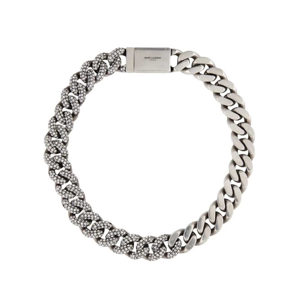 Saint Laurent Silver-Tone Chain Bracelet